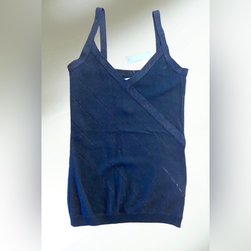 Black top with silver line shimmer